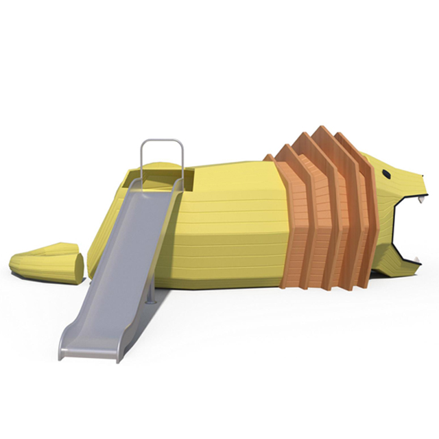 Customized outdoor playground lion stainless slide